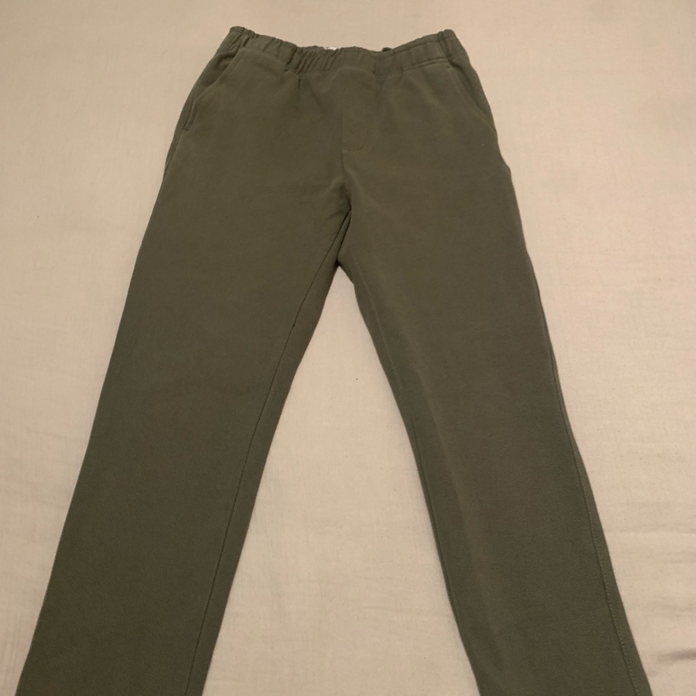 Zara Khaki Textured Trousers